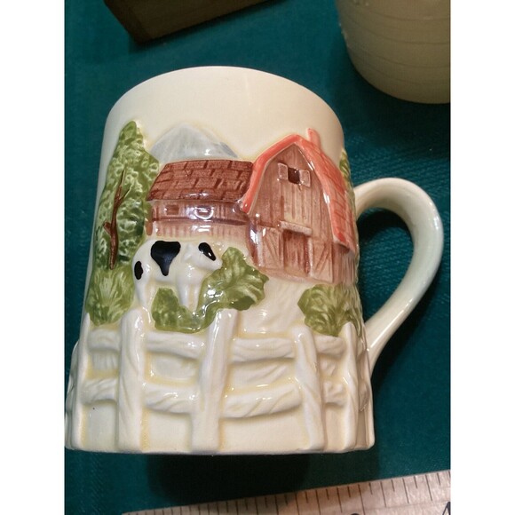 Vintage Marks & Rosenfeld Mug/Cups Set 4 Farmhouse Barn Cottage Holstein Cow - Picture 13 of 14
